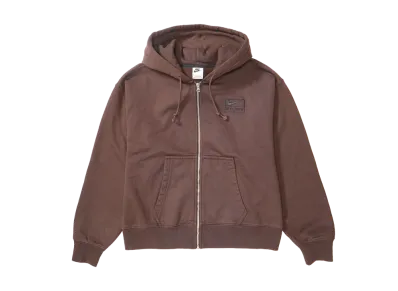 Stussy x Nike Stone Washed Fleece Zip Hoodie "Dark Cinder" (Asia Size) FJ9176-261