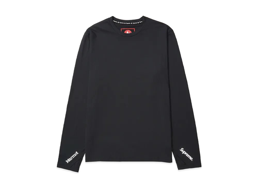 シュプリーム x マーモット ベースレイヤーロングスリーブトップ "ブラック"