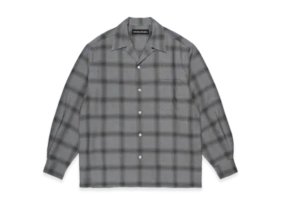 WACKO MARIA Ombre Check Open Collar Shirt "Gray"
