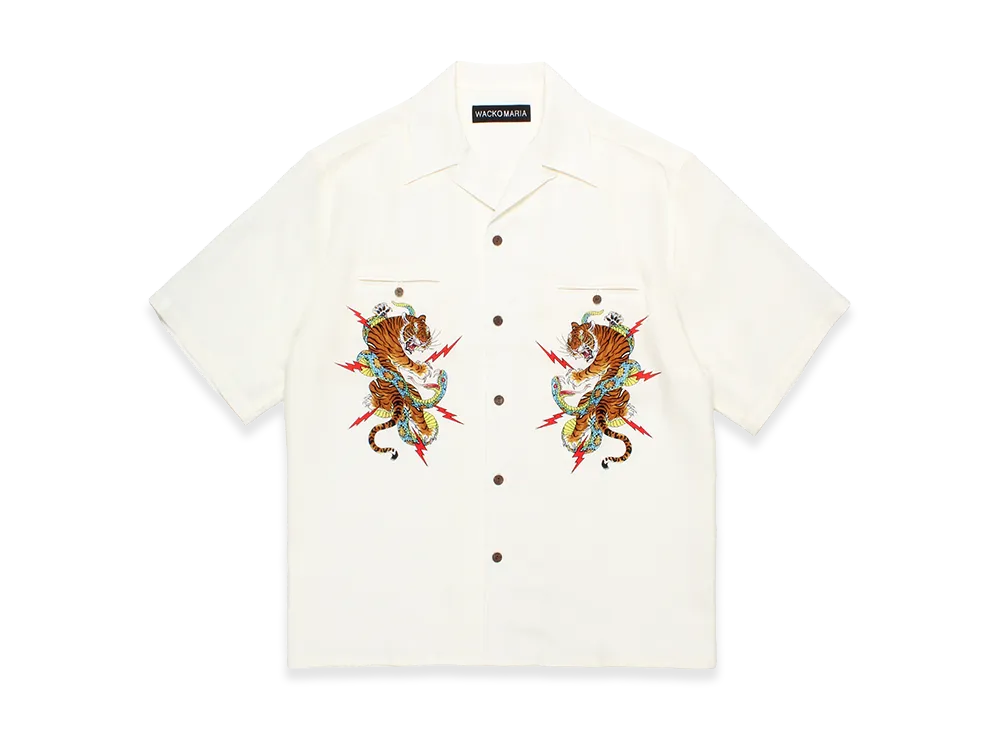 WACKO MARIA Tim Lehi / 50's Open Collar Shirt "Ivory"