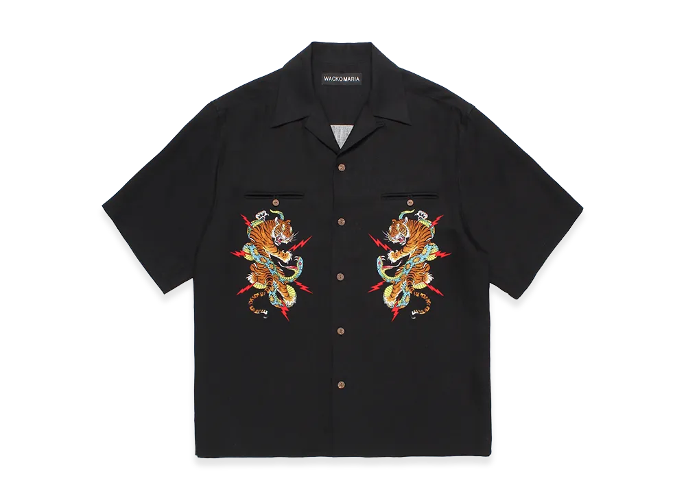 WACKO MARIA Tim Lehi / 50's Open Collar Shirt "Black"