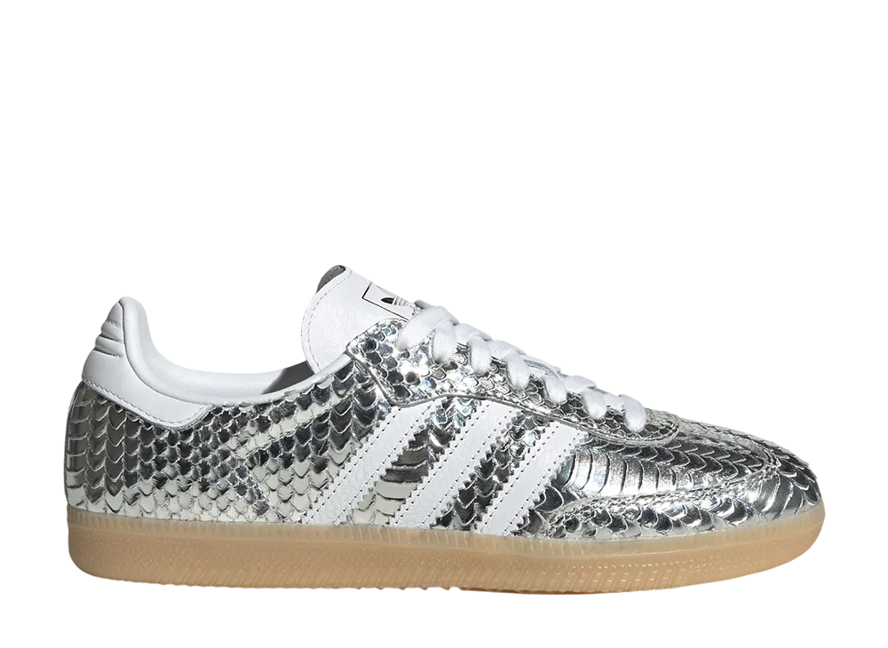 アディダス ウィメンズ サンバ OG スネークスキン "シルバーメタリック"