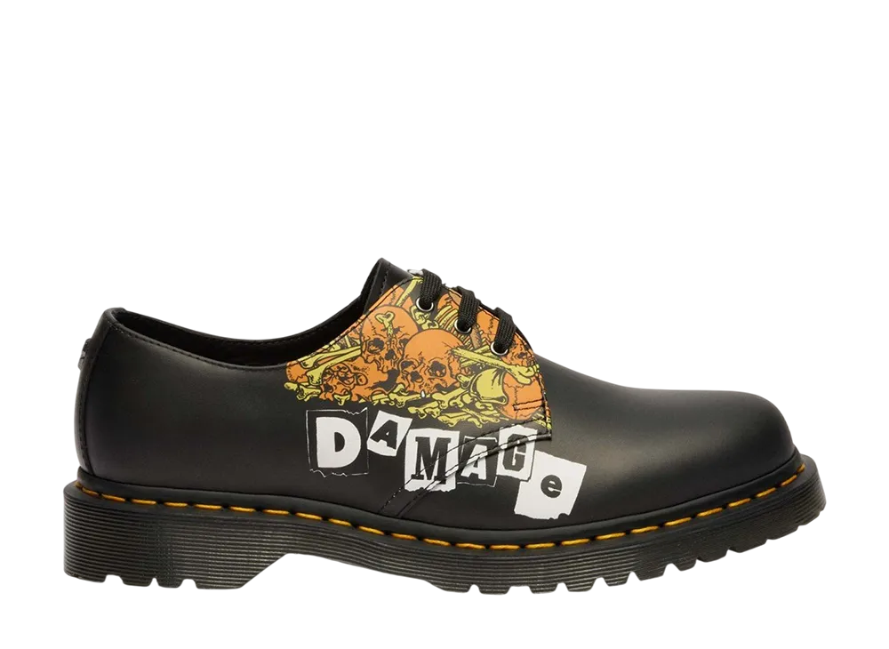 メタリカ × ドクターマーチン 1461 ダメージツアー 3ホール シューズ "ホワイト/マルチ"