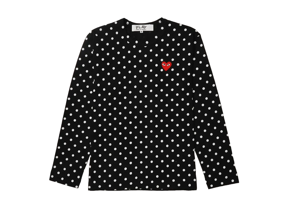 COMME des GARCONS PLAY CDG Unisex Dots Long Sleeve T-Shirt AX-T166-051 "Black/White"