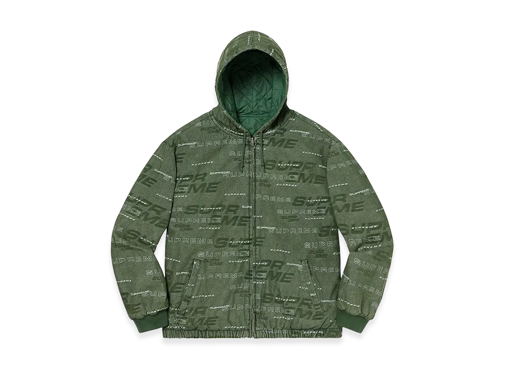 Supreme Reversible Dimensions Logo Denim Work Jacket "Green"