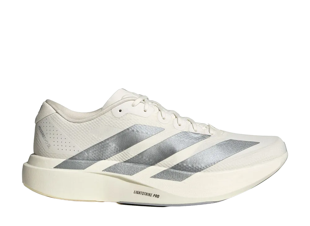 アディダス アディゼロ エヴォ SL ウーブン "コアホワイト/ハローシルバー"