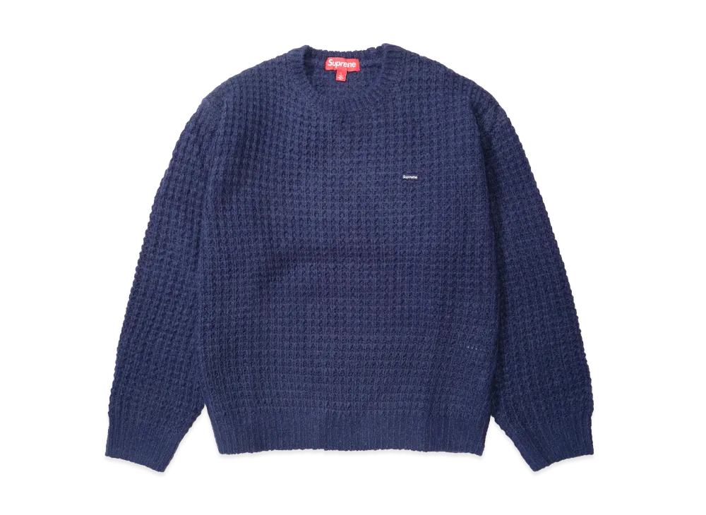 Supreme Small Box Waffle Sweater "Navy"