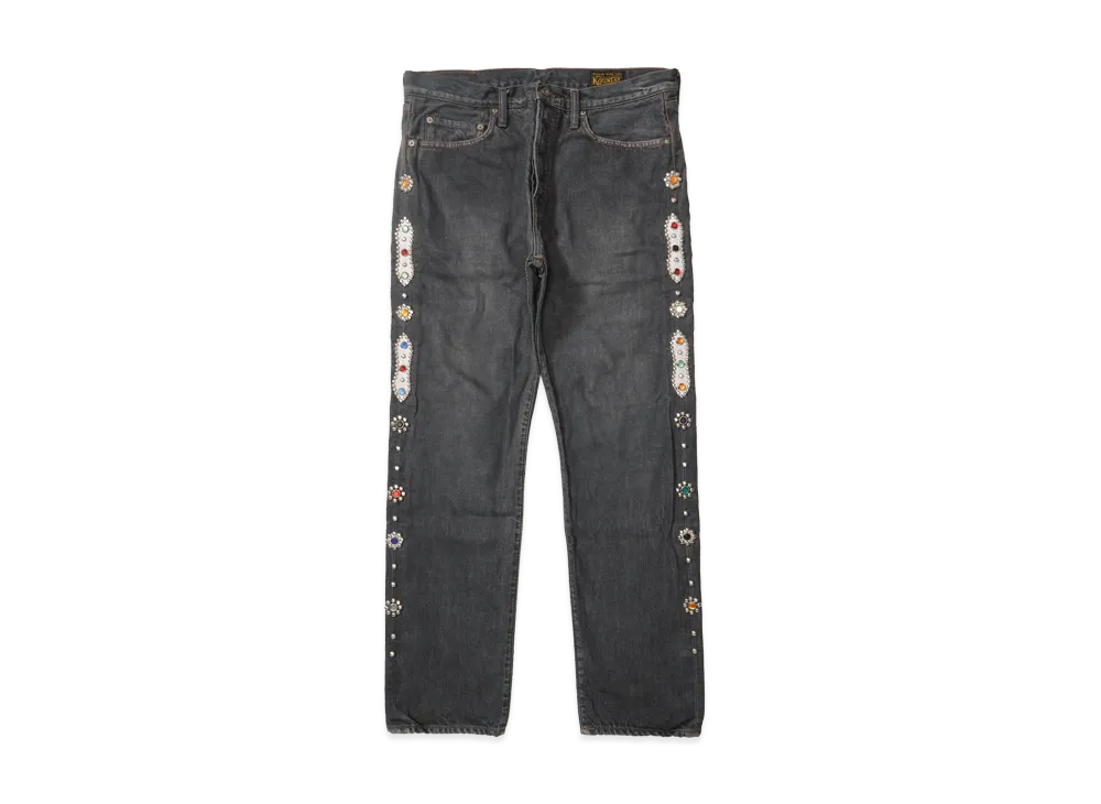 KAPITAL 14OZ Black DENIM 5P MONKEY CISCO (STUDY REMAKE) "Black"