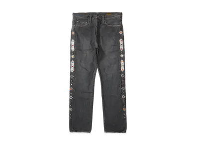 KAPITAL 14OZ Black DENIM 5P MONKEY CISCO (STUDY REMAKE) "Black"