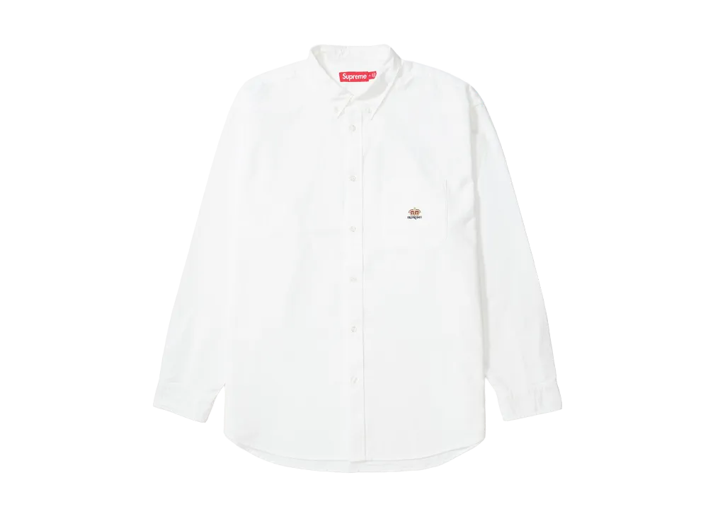 Supreme Loose Fit Flannel Oxford Shirt "White"