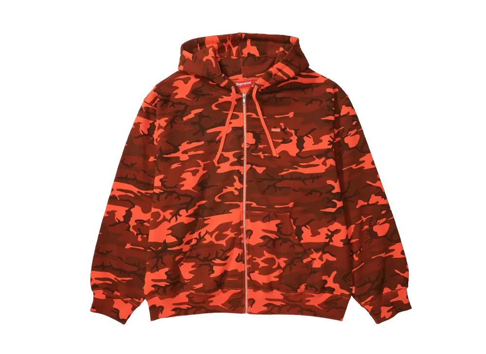 Supreme Small Box Zip Up Hooded Sweatshirt "BrightOrangeCamo"