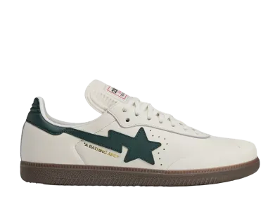A BATHING APE × adidas Samba World Cup Pack "Off White/Shadow Green"