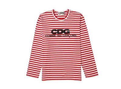 COMME des GARCONS CDG Long Sleeve T-Shirt / Stripe "Red"