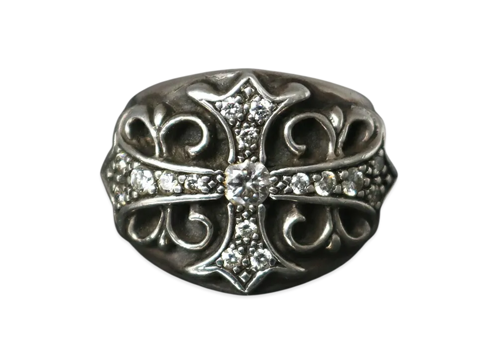 Chrome Hearts SV925 Keeper Ring with Pave Diamond "Silver"