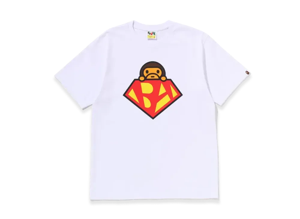 A BATHING APE Hero Baby Milo Tee "White"