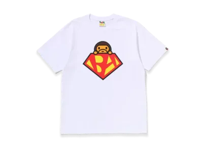 A BATHING APE Hero Baby Milo Tee "White"