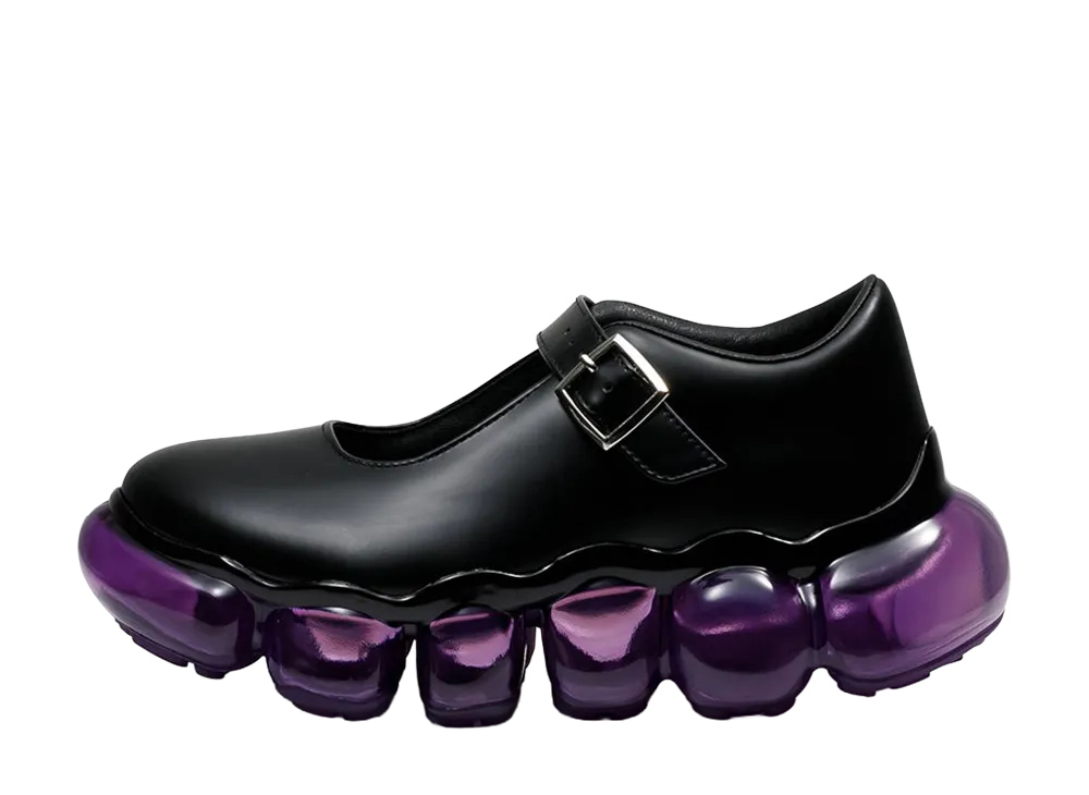 grounds Women's JEWELRY PEBBLE "Black Leather/Purple"