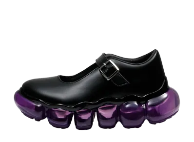 grounds Women's JEWELRY PEBBLE "Black Leather/Purple"