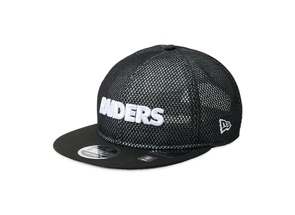 NEW ERA Powered by GORO NAKATSUGAWA (MIN-NANO) RC 9Fifty Flat Visor Las Vegas Raiders Double Mesh "Black Mesh/Black"