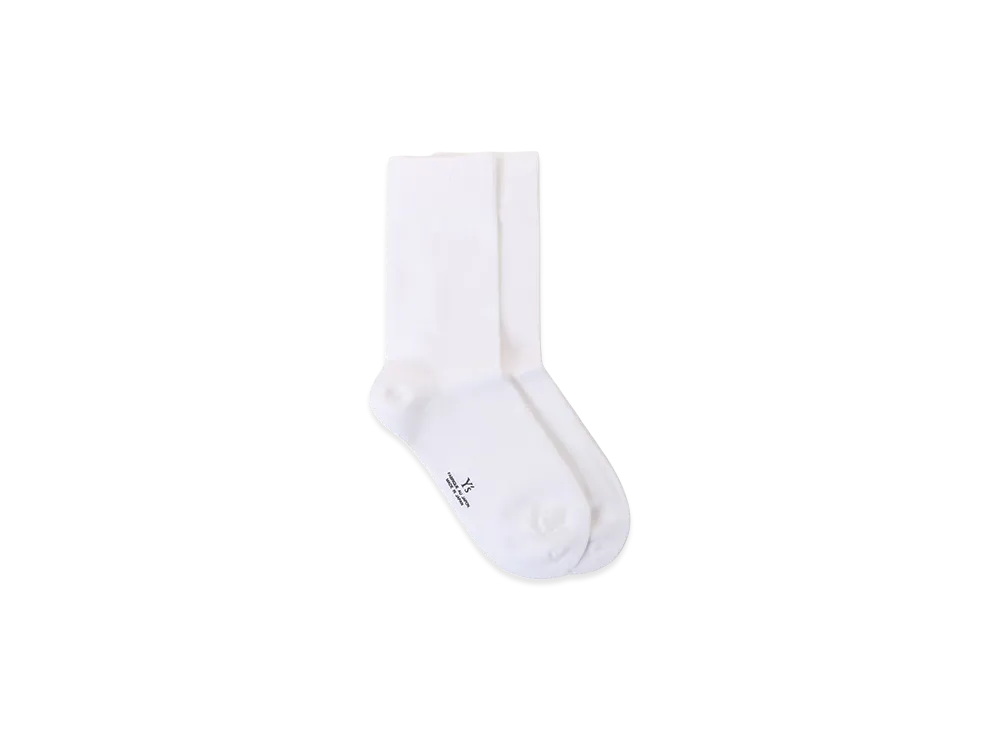 Y's Nylon Jersey Classic Socks "White"