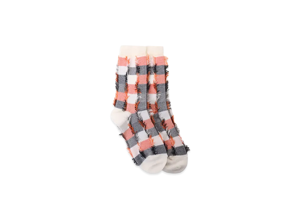 Y's Cut Block Jacquard Socks "Off White"