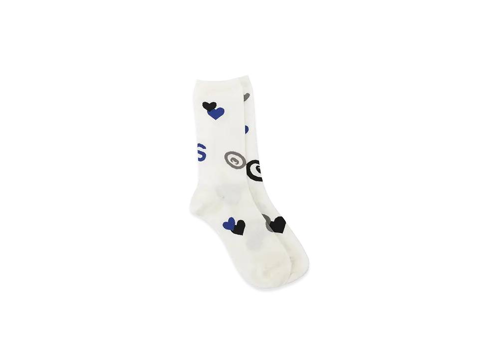 Y's x CPD HOOME Love Patch Design Socks "Off White"