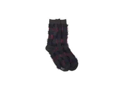 Y's Cut Block Jacquard Socks "Grey"