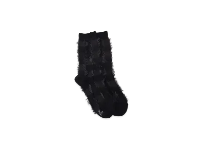 Y's Cut Block Jacquard Socks "Black"