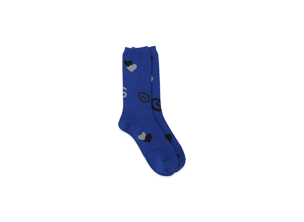 Y's x CPD HOOME Love Patch Design Socks "Blue"