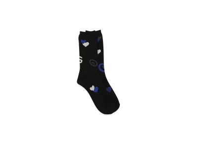Y's x CPD HOOME Love Patch Design Socks "Black"