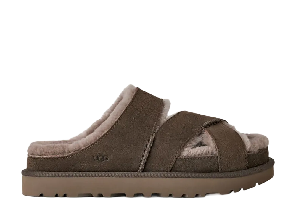 UGG Women's Greenport Cross Strap Slide "Dense Smoke"