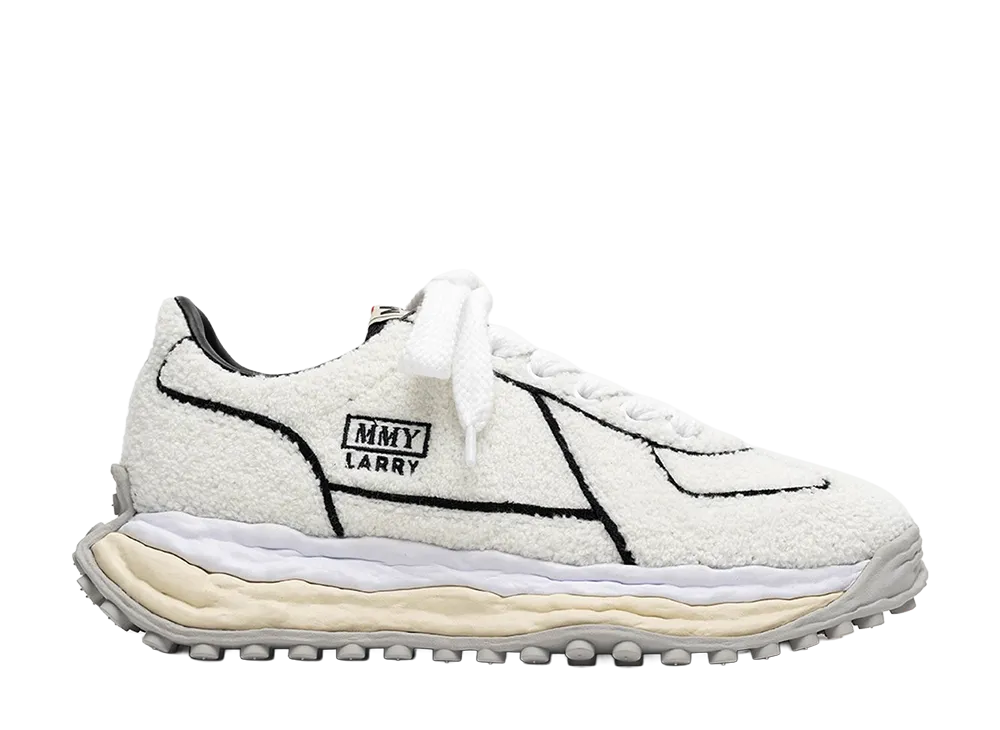 メゾンミハラヤスヒロ ラリー オリジナルソール チェニール エンブロイダリー キャンバス ロートップ スニーカー "ホワイト" (A16FW712)