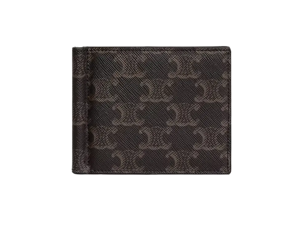 CELINE Triomphe Canvas Bill Clip Wallet "Black"