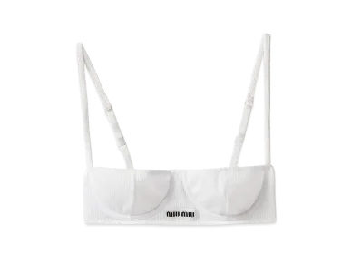 MIU MIU Ribbed Demi Bra "White"