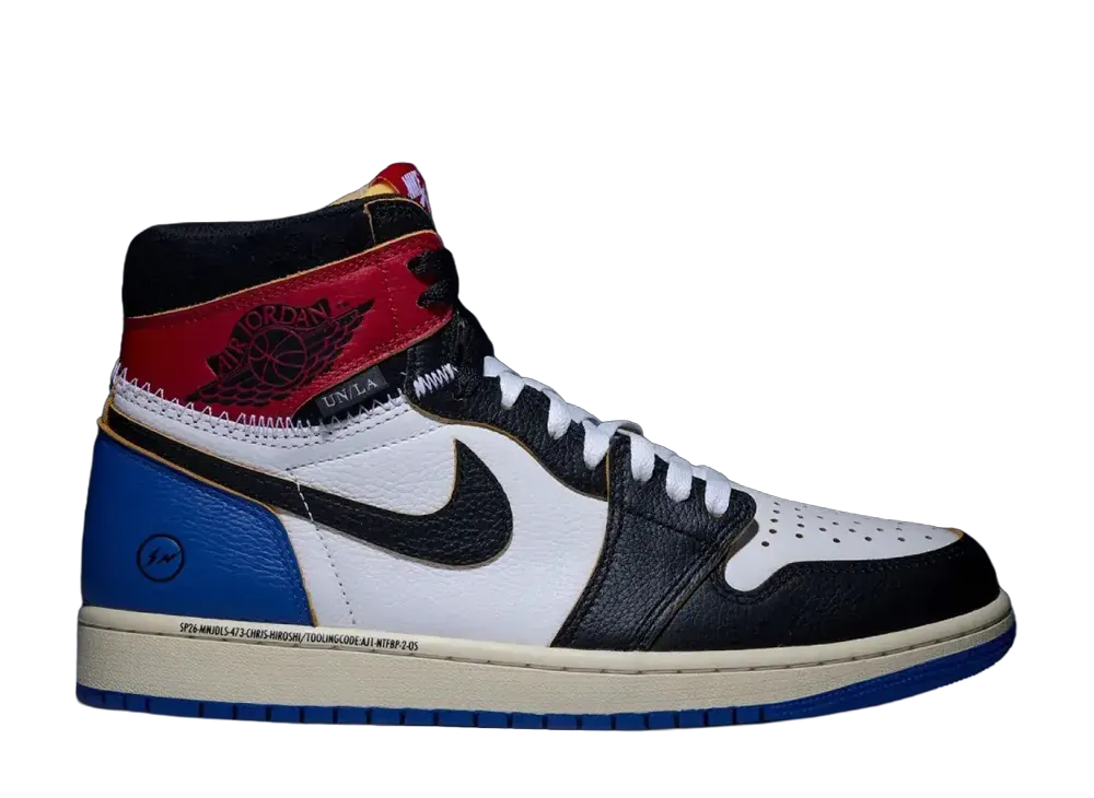フラグメントデザイン × ユニオン × ナイキ エアジョーダン1 ハイ OG "バーシティレッド/スポーツロイヤル"