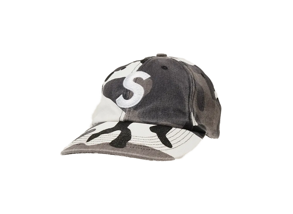 Supreme Pigment Coated Canvas S Logo 6-Panel "Snow Camo"