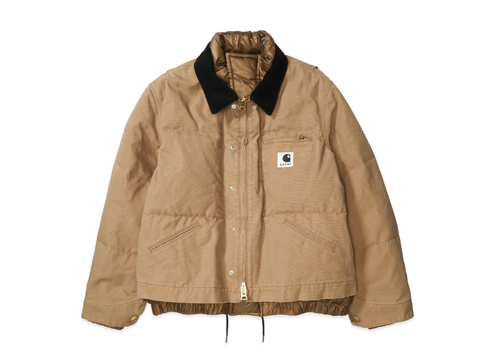 sacai x Carhartt WIP Washed Duck Puffer Jacket Mens (ISETAN Shinjuku Exclusive) "Beige"