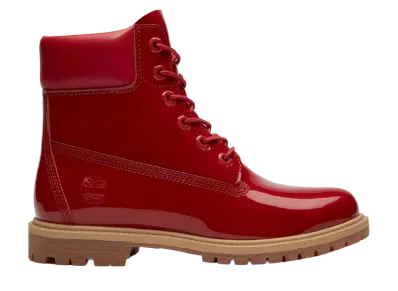 Timberland Women's Patent Leather Premium 6-Inch Waterproof Boot "Medium Red"