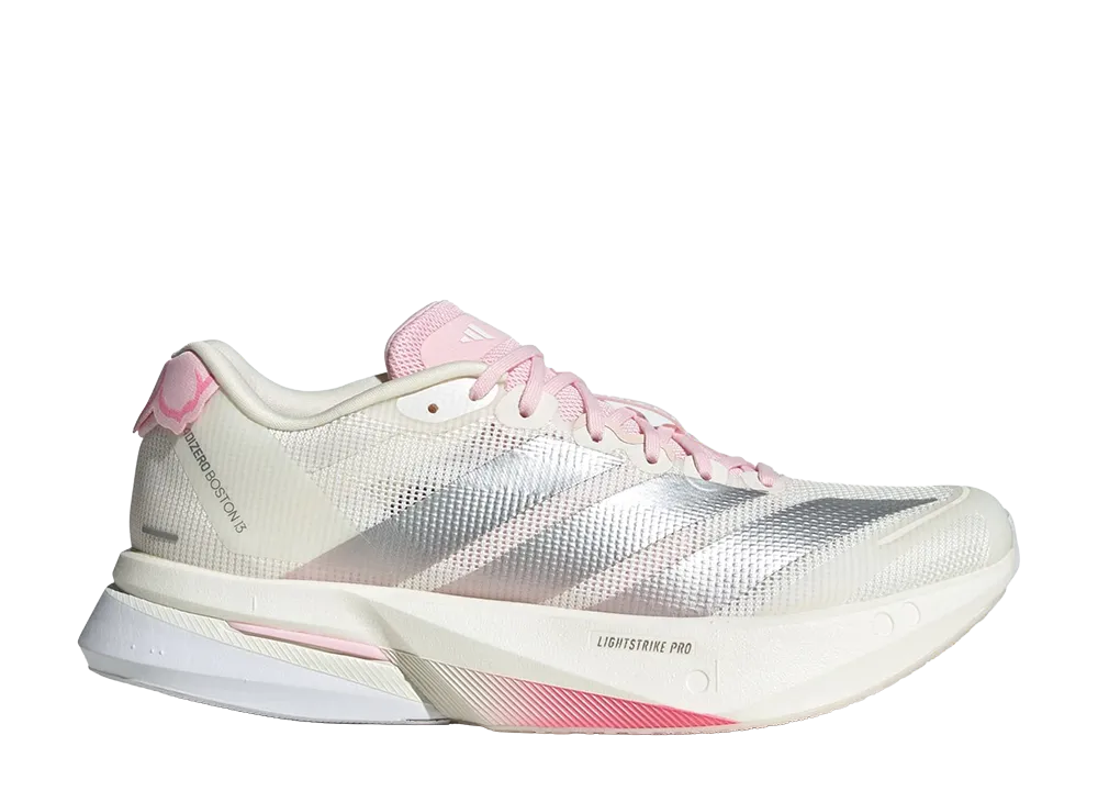 アディダス ウィメンズ アディゼロ ボストン13 "コアホワイト/シルバーメタリック/クリアピンク"