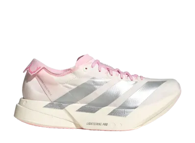 adidas Women's Adizero Adios Pro 4 "Core White/Silver Metallic/Clear Pink"