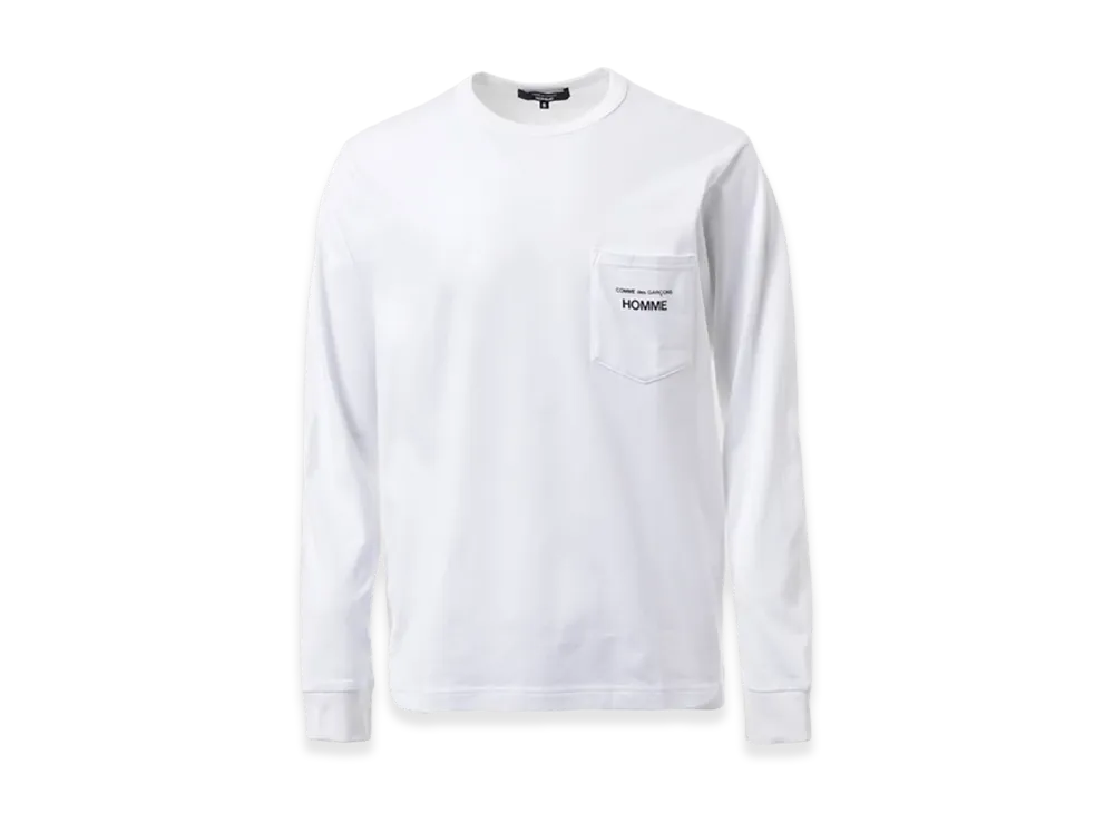 COMME des GARCONS HOMME Cotton Plain Logo Long-Sleeve Shirts "White"