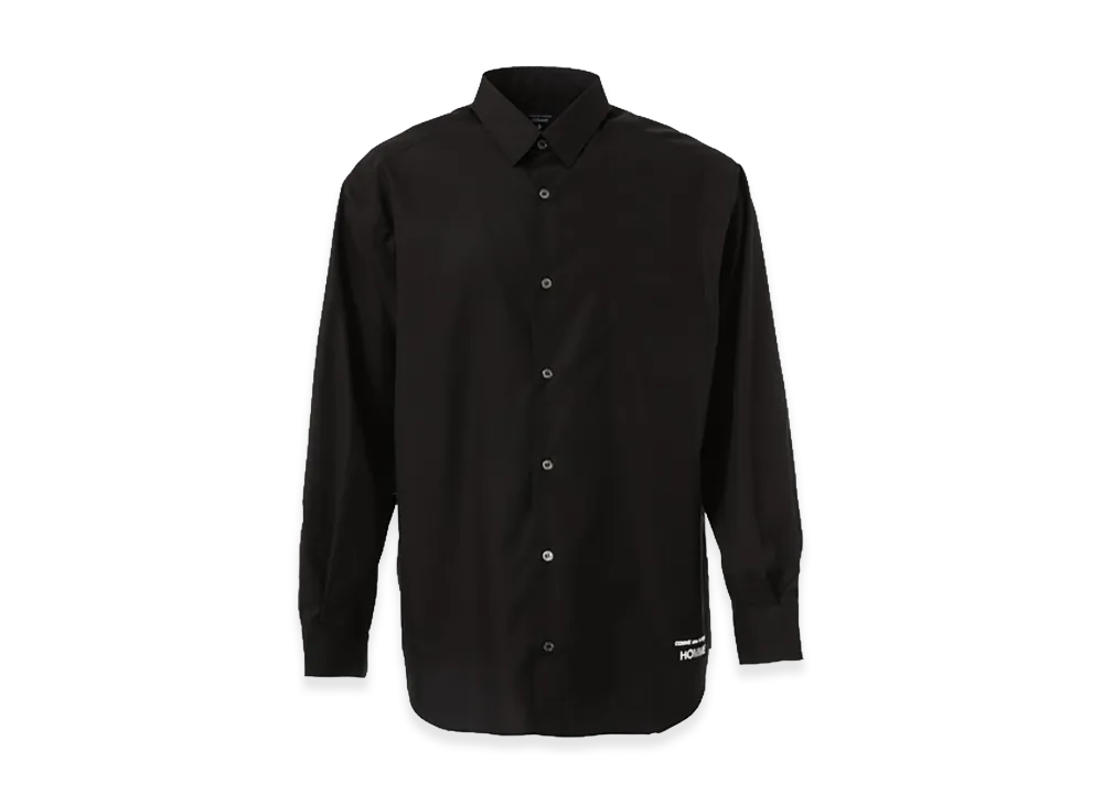COMME des GARCONS HOMME Cotton Plain Logo Shirts "Black"