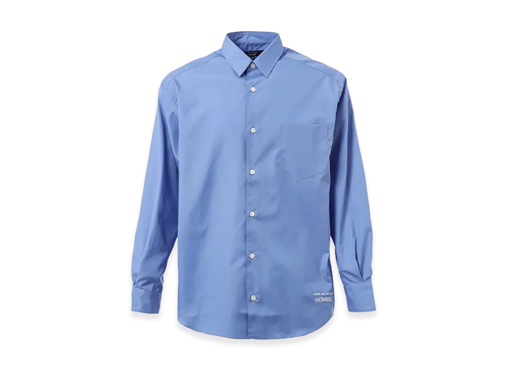 COMME des GARCONS HOMME Cotton Plain Logo Shirts "Sax Blue"