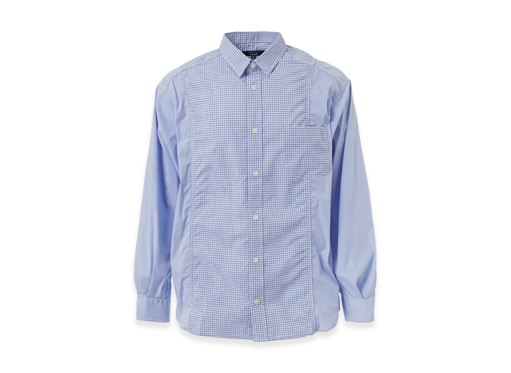 COMME des GARCONS HOMME Check Pattern Cotton Shirts "Sax Blue"