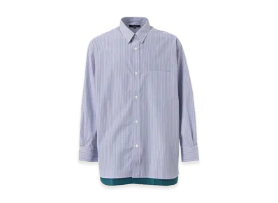 COMME des GARCONS HOMME Cotton Stripe & Polyester Shirts "Turquoise Blue"
