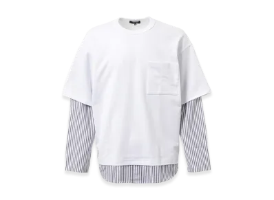 COMME des GARCONS HOMME Shirts-Layered T-Shirts "White"