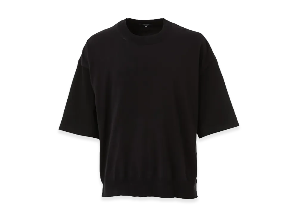 COMME des GARCONS HOMME Knit-Docking Cotton T-Shirts "Black"