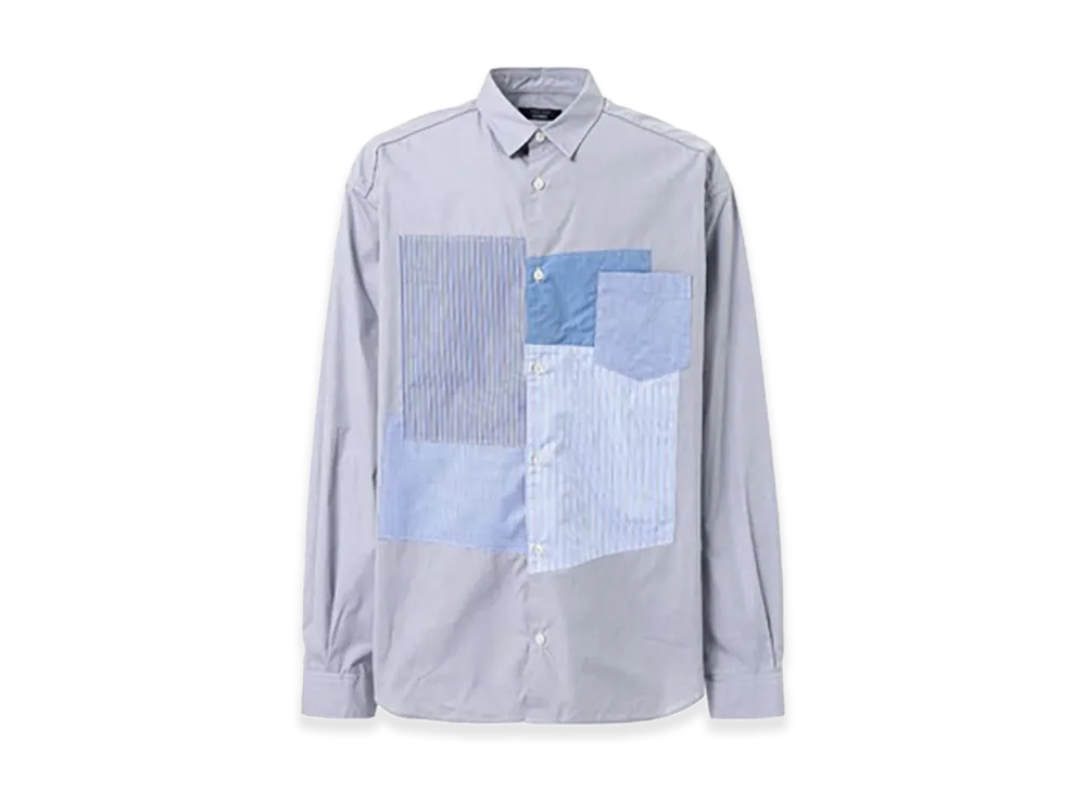 COMME des GARCONS HOMME Patchwork Cotton Stripe Shirts "Gray"