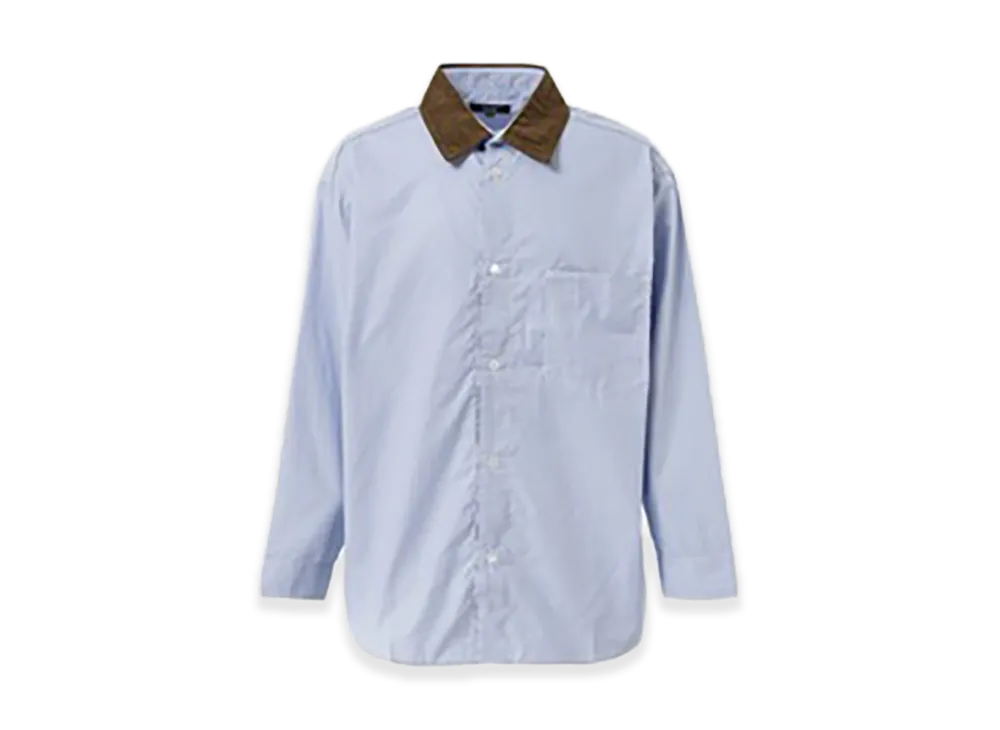 COMME des GARCONS HOMME Corduroy Collar Check Shirts "Navy"