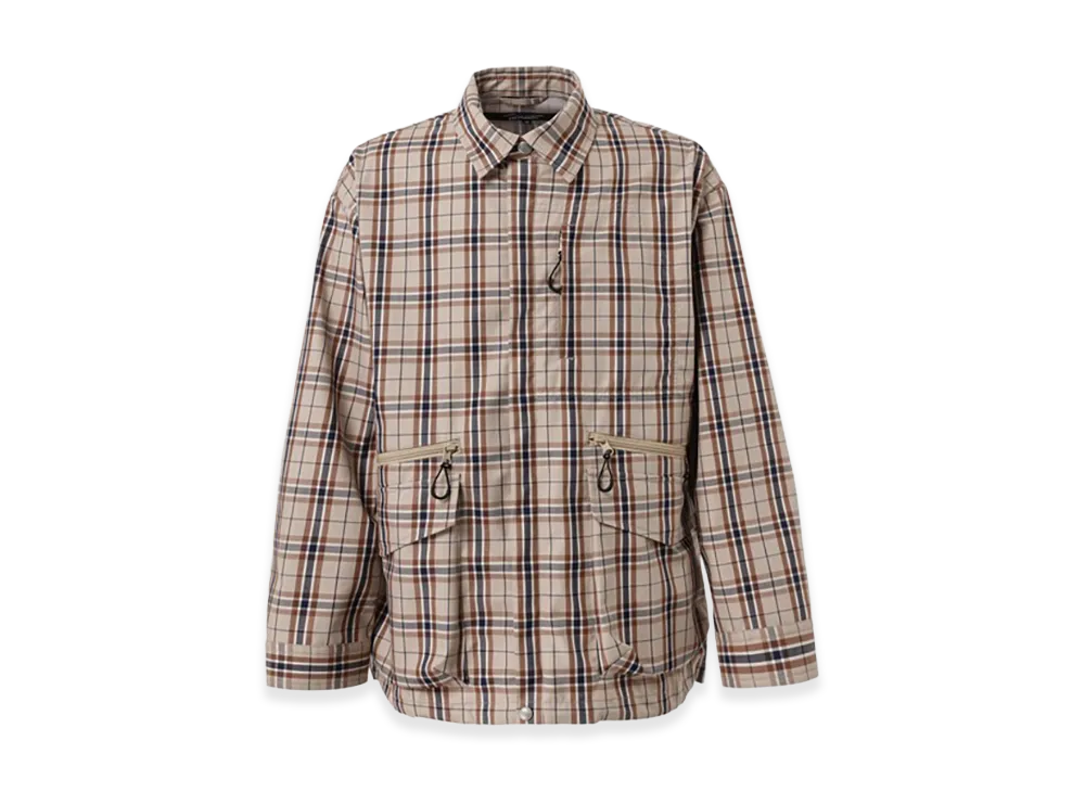 COMME des GARCONS HOMME Cotton Ester Zip-Up Check 3 Layers Blouson "Beige"